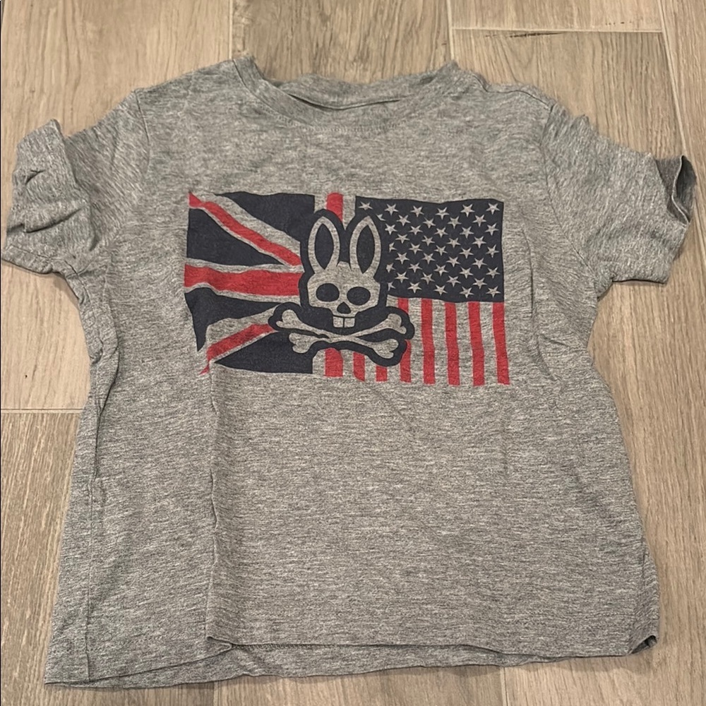 Psycho Bunny Kids Grey Graphic T-Shirt Size XXS